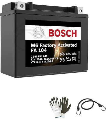 Compatible avec Suzuki GSX R (K3/K4) 1000 2003 AU 2004 Bosch YTX12-BS FA104 YUASA:Batterie YTX12-4 CHARGÉE ET DÉJÀ PRÊTE À l'emploi - Assemblage DIY 10A 12V 150X87X130MM