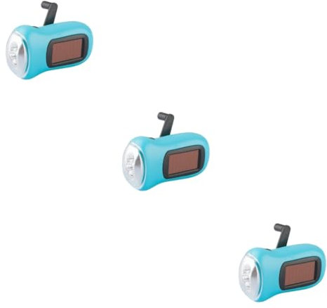 Gadpiparty 3stücke Solarbetriebene Handkurbel- -taschenlampe Für Camping Amorphes Solarpanel Zufällige Farbwahl Notlicht Für Outdoor-abenteuer