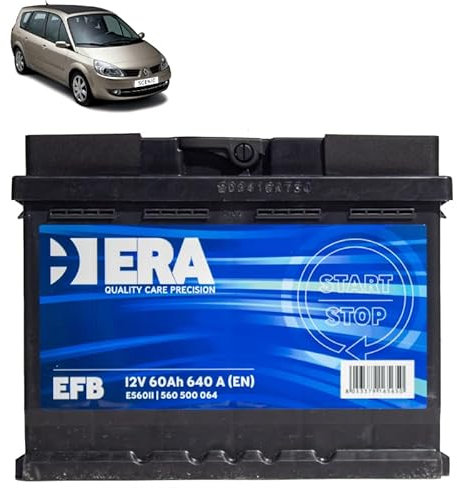 Batteria 60Ah EFB per Renault Scenic III 1.5 Dci gasolio 2010+