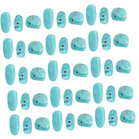 SHINEOFI 2St Perlenstein creative creatim natürliche Edelsteinperlen natürliche Splittersteine Schmuck Chip kreative DIY-Perlen lose Perle aus Kristall Mehrfarbig Türkis Perlenkette Kies