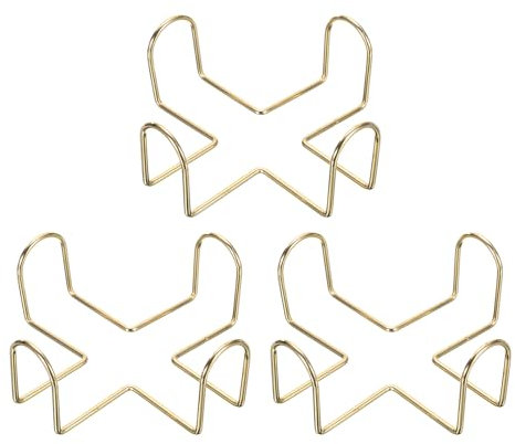 QUARKZMAN 3pcs Alcooltage Coaster Support Or Métal Coaster Supports pour 4,3 Pouce Rond et Carré sous-Verres, Maintenir 4 Dessous Verre, Quatre Post Forgé Fer Style,