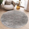 TAPISO Valley Rund Teppich Kurzflor Weiß Grau Vintage Used Effekt Meliert Verwischt Abstrakt Modern Wohnzimmer Schlafzimmer ÖKO-TEX 200 x 200 cm