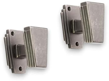 Infinity Decor Art Deco Mortice Door Knobs in Solid Brass- Victorian Period Style Door Pull Handles. (Pewter)