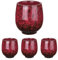 sourcing map 4pcs Chinese Ceramic Teacup 5.41oz Traditional Gong Fu Tea Set Japanese No Handle Small Tea Cup for Mate Tea Coffee Wine Drinks, Warm Red