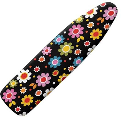 KUIFORTI Elegante funda para tabla de planchar con estampado hippie de margaritas, almohadilla gruesa, extra ancha, funda protectora para tabla de planchar, accesorios de repuesto con borde elástico