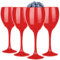 Glasmark Krosno Weinglas Rotwein Weingläser Set Gläser Für Rotwein Weisswein Rotweinglas Rotweingläser Weissweingläser Wein Kelch Glas Spülmaschinenfest Rot Lackiert 4 x 300 ml