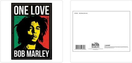 Postkarten-Druck mit Bob Marley (One Love), A6 (1 Karte im Lieferumfang enthalten)