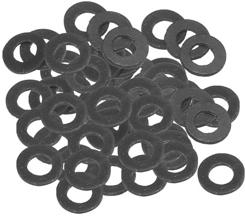 PATIKIL M5 Rondelle Plate En Caoutchouc, Lot De 100, 5 mm DI, 12 mm DE, 2 mm D’épaisseur, Joint D’étanchéité Espaceur Pour Robinet, Tuyau D’eau, Boulon De Fixation, Noir