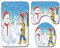 Tapis de Bain Set de 3 Blue Girl Noël Tapis WC Lavable Tapis Salle de Bain Tapis Toilette Forme de U Tapis Toilette WC Contour et Couverture de Toilette Tapis Absorbant 50x80 cm