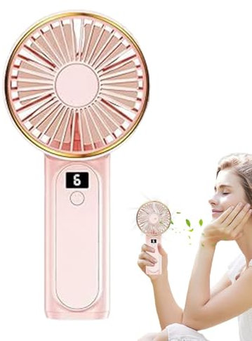 Vriusi Personal Fan, Handheld Cooling Travel Fan, 6-Speed Adjustable USB Personal Neck Fan, Angle Adjustable for Home, Studio, Outdoor, Portable Wearable Fan for Summer, Travel, and Sports