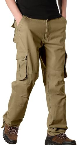 BOTCAM Cargohose Herren Slim Fit Jogger Herren-Arbeitshose, Wander-Cargohose, Taschen, Outdoor, Ripstop, mehrere Taschen, atmungsaktive Baumwollhose Winter Cargohose Herren
