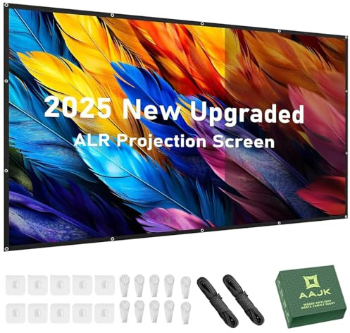 ALR 4K 16:9 HD Projection Screen, Anti-Wrinkle Foldable Portable Projector Screen for Home Cinema, Outdoor and Indoor, Double-Sided Projection (120 Inch Pro)