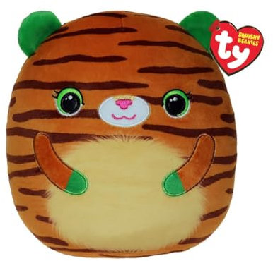 TY Tiggy Tiger Squishy Beanie 10” – Weiches Plüschtier – Sammelbares Kuscheltier für Kinder – Flauschiges Stofftier zum Spielen & Ausstellen