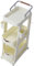Utility Cart des Mobilen Regals, Eleganter Rotationstrolley Trolley mit 4 Rad Mobilfunkrädern (3 Tiercreme)