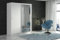 ELUKS Modern Sliding Double Door Wardrobe with Mirror, 2/3 Doors, up to 8 Drawers and 4 Hanging Rails Colours: WHITE/BLACK/OAK/GREY Width: 100cm/120cm/150cm/180cm/200cm (White, 150cm + 4 drawers)