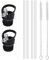 LightBeacon 2 Pièces Bouchon Gourde, Bouchon Gourde Isotherme, Couvercle à Paille de Rechange, avec 4 Pailles de Rechange - 2 Brosses, pour Cyclisme Sport et Fitness