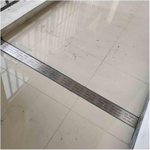 AVLLSO Conjunto Drenaje Acero INOX Rejilla Rectangular - para Terrazas Garaje Jardín​(100x15x4cm/39.4x5.9x2in)