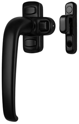 Sivenci - Cierre de Presión Izquierdo para Puertas y Ventanas | Manilla de Presión con Cierre Tipo Gancho | Maneta de presión | Negro | Apertura Interior Hacia la Izquierda