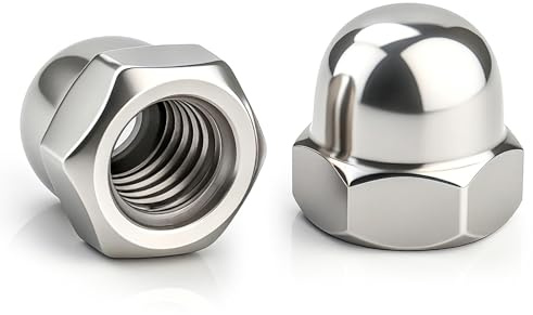 msysmyu Hutmuttern 57 Stück M8 Sechskant Hutmutter Edelstahl | Silber Hutmuttern, M8 Kuppelkopf Hutmutter für Gerätemontage Möbelinstallation Dekorative und Verstärkung