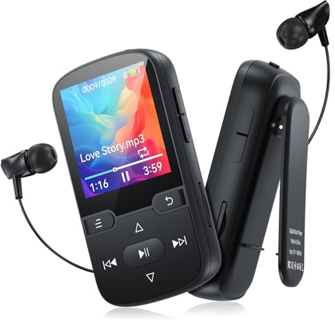 64 Go Lecteur MP3 Bluetooth 5.3 avec Clip, Lecteur de Musique HiFi Portable