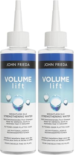 John Frieda Volume Lift Weightless Silk Strengthening Water - Inhalt: 200 ml - Pflegt feines, plattes Haar ohne zu beschweren (Packung mit 2)