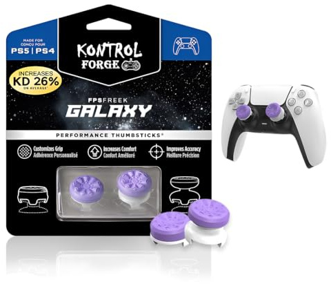 KEPYATI 2 Pezzi Gommini Per Controller Ps5 | Rialzi Analogici Iconici Per Playstation 5 & Ps4 | Precisione Fps | Viola