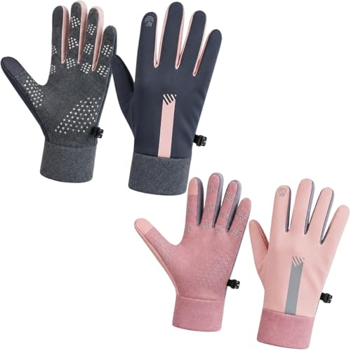Efuwfugc 2 Pairs Netball Gloves Women, Waterproof Sports Gloves for Running and Cycling Activities, Enhanced Grip Design for Outdoor Sports and Training Sessions