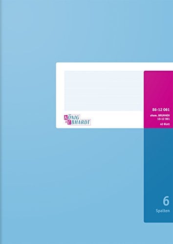 König & Ebhardt König und Ebhardt König & Ebhardt 8612061 Spaltenbuch (Spaltenbogen, 6 Spalten, A4, 210 x 297 mm, 40 Blatt) hellblau/magenta