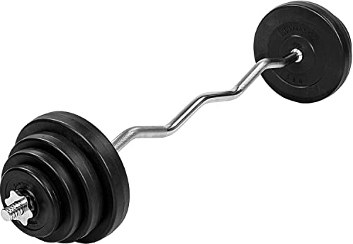 MOVIT 23,5kg SZ Curlset, mit Sternverschlüssen + 8 Gewichtsscheiben, 120cm SZ Curlstange gerändelt und verchromt, Scheibenaufnahme Ø 25mm