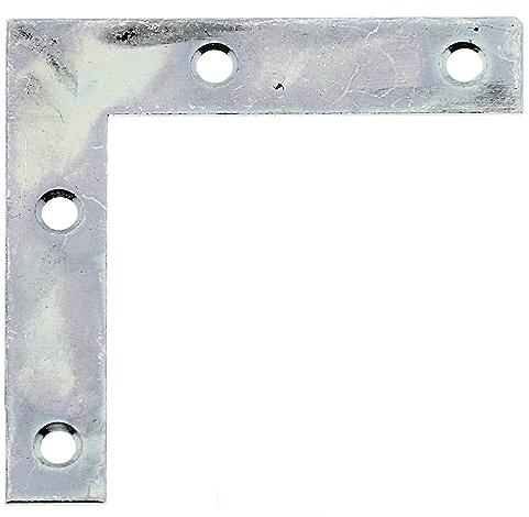 Alberts 90°-Winkelverbinder aus Stahl, gelb verzinkt, 336905 mit 4 Senklöchern, Passgenauigkeit, ideal für Regalbau und Holzmontage 50 Stück, 50 × 50 × 10 mm, Packmaß: 7,2 × 14,5 × 14,5 cm