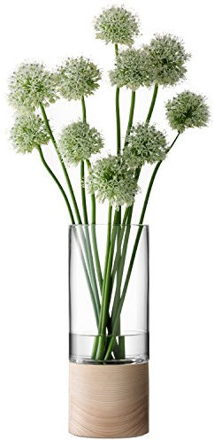 LSA Vase Lotta mit Eschenboden, 36 cm, Glas, Clear, H36cm