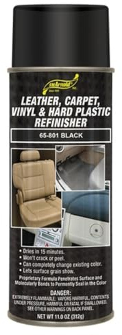 SM Arnold Refinishing Spray Paint - BLACK 11 Oz. - For Leather, Carpet, Vinyl, Metal, Plastic, Polycarbonate, Polypropylene, Acrylic, Lexan, Fiberglass | Pro Grade Aerosol Refinisher