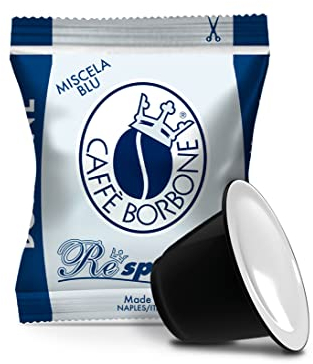 Caffè Borbone Blue Blend - 50 Capsules de café compatibles Nespresso® Espresso Italien Made in Naples