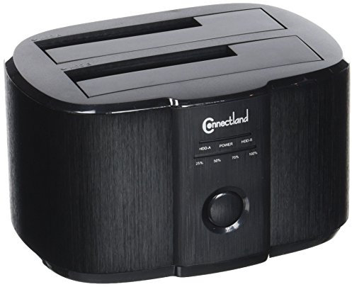 Connectland DOCK-CNL-GDPD05T-BLACK Station d'accueil PC USB 3.0 pour 2 disques durs SATA 3.5/2.5 Noir