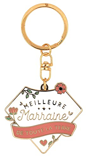 Manahia Porte clés Cadeau Marraine - Meilleure Marraine - Bijoux Marraine - Baptême - Annonce Grossesse - Demande Future Marraine - Cadeau Noël, Anniversaire Marraine