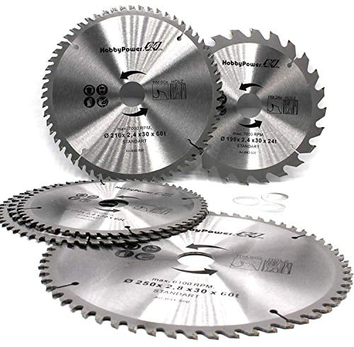 Lama per sega circolare, 250 x 30 mm, 40 denti, ideale per legno, faggio, legno squadrato, legno profilato, plastica compatibile con Bosch, Metabo, Einhell, Güde Säge Kapp, sega circolare da tavolo