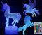 ZYTC Muster Einhorn 3D Nachtlicht Drei Muster und 7 Farben ändern sich mit den Fernbedienungen Dekorative Lichter Illusion für Jungen und Mädchen Geschenke