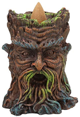 Ebros Geschenk Magischer Wald Mystic Cernunnos Greenman Ent Rückfluss Räucherkegel Statue 8,3 cm H Aromatherapie Duft Zubehör Halter als keltisches Wicca Horngott Home Decor Baum Spirit Skulptur