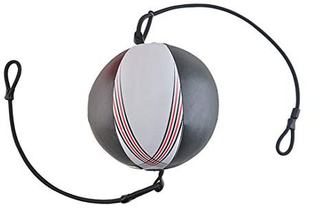 Boxen Doppelendball, Hängende Boxing, Boxbirne Set Leder Boxing Ball Boxing Punch Bag Geschwindigkeit Dodge Ball Speed Bag Lochkugel für Fitnessstudio MMA Training Boxen Punchingbälle,Weiß