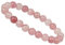 ELEDORO echtes Edelstein Perlen Armband - Natürliche Chakra Power Steine, Stretch Design, 8mm (Erdbeerquarz)