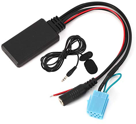 Akozon Adattatore AUX-IN per auto Qiilu Adattatore audio Bluetooth con microfono per chiamate in vivavoce Adatto per Smart Fortwo 8 pin
