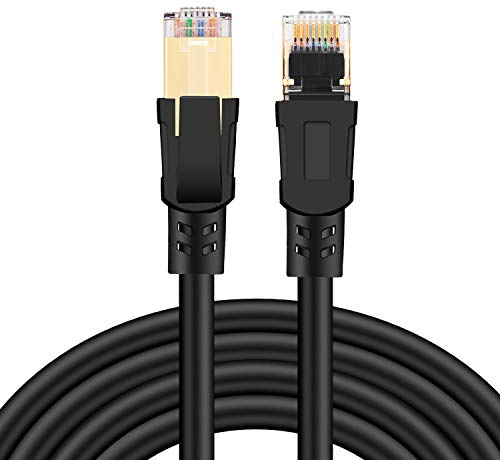 Eono Cat8 Ethernet Kabel 2m,CAT 8 Netzwerkkabel und 40Gbps 2000MHz Ethernet Kabel mit RJ45 S/FTP für Router, Modem, Switch, Xbox One, PS5, PS4, TV (2m)