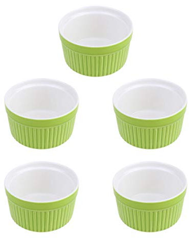 Ensemble De 5 Bols De Cuisson En Céramique Ramequins À Soufflé Pour Riz Soupe Dessert Petit Bol Sans Fond