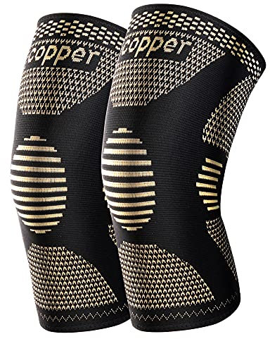 JHVW Rodilleras de cobre para dolor de rodilla (2 unidades) – Rodillera de compresión para hombres y mujeres, artritis, entrenamiento