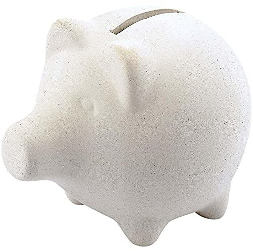 Terrakotta Sparschwein, weiß, 9cm, 1 Stück