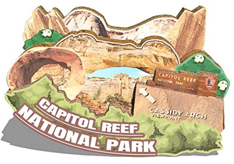 USA Capitol Reef National Park Magnet Kühlschrankmagnet Holz 3D Sehenswürdigkeiten Reise Sammlerstück Souvenirs Dekoration handgefertigt