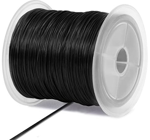 LEREATI Nylonschnur 0.7mm x 50m Elastisches Band für Armbänder, Armband Gummiband Elastisch Schmuckband Perlenschnur, Elastische Schnur für Armbänder Basteln Schmuckherstellung (Schwarz)