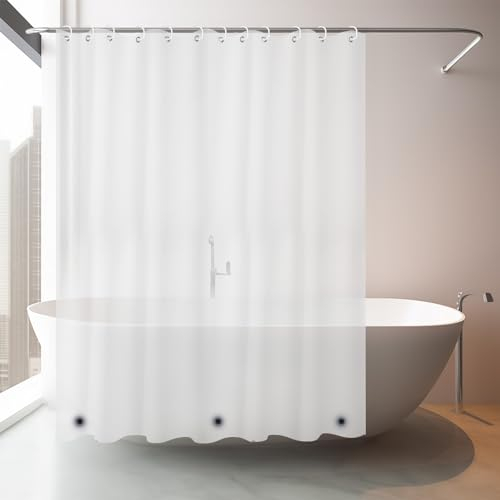 NAKIHOUSE Duschvorhang 180 x 180 cm Frosted Waschbar Duschvorhang in Badezimmer Vorhang für Badewanne und Dusche, Ultra glattes und Wasserdicht Duschvorhänge, mit 12 Duschvorhangringe