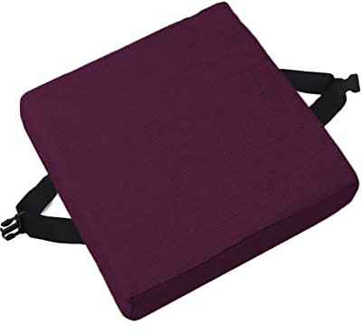 EN AyuL Hocker-Stuhlkissen, Sitzkissen-Matte, rutschfeste Schnalle, quadratischer Stuhlhocker, Kissen für Garten, Büro, Schule, Terrasse, Bistro (45 x 45 x 3 cm, Violett)