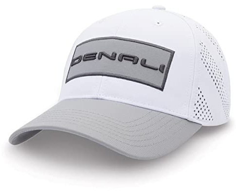 GMC Denali Perforierte Kappe Herren - Weiß Nylon Strukturierte Mütze, Weiss/opulenter Garten, Einheitsgröße